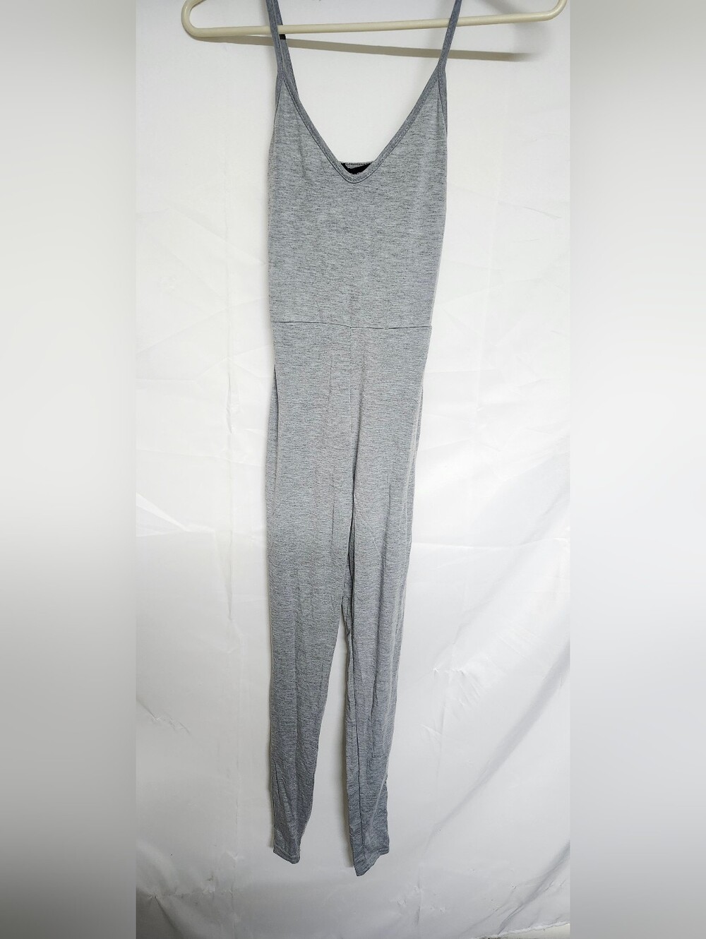 PrettyLittleThing Gray Sleeveless Jumpsuit with Thin Straps